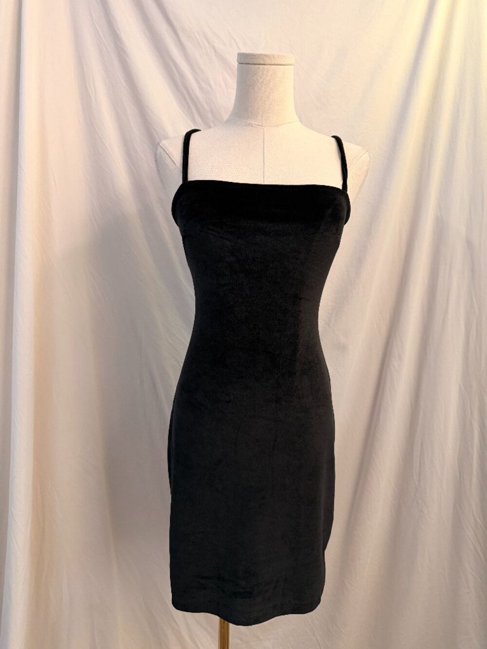 Black Velvet Lace Up Bodycon Mini Dress